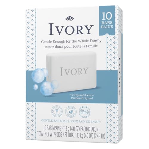 Ivory Clean Original Bar Soap, 4 Ounce, 10 Count (Pack of 2) Total 20 Bars