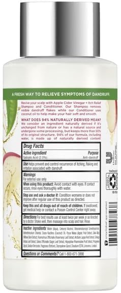 re-fresh Scalp Care Silicone-Free Apple Cider Vinegar Anti-Dandruff Itchy Scalp Relief Conditioner 13.5 fl oz (Pack of 2)