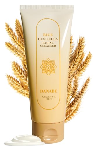 DANABE [K-Beauty] Rice Centella Facial Cleanser - Pore Deep Cleansing Foam, Face Wash for All Skin Types w/Centella Asiatica, Rice & Tea Tree | Gentle & Hydrating Cleanser for Women & Men 5.07 fl oz