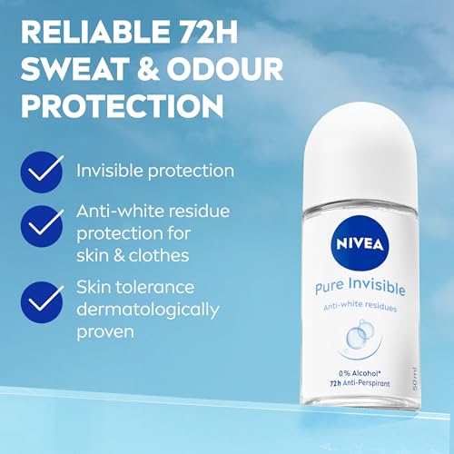 Nivea Pure Invisible 48h Antiperspirant Roll-on Deodorant 50ml 1.7 Oz