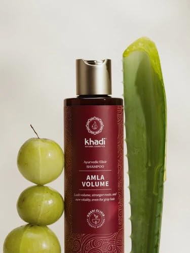 KHADI AMLA VOLUME Ayurvedic shampoo, 100% natural, silicone & sulfate-free, promotes hair growth, shine & volume, prevents hair loss & gray hair, conditioning vegan hair care organic beauty 6.7oz