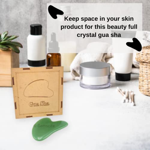 GEMSCITE | Gua Sha Stone | Face Manual Massage Tool Original |Green Jade | Scraping | Heart Shaped | for Body Skin Beauty Facial | Face Slimming - Wholesalegemshop