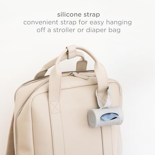 Ubbi On-the-Go Gray Bag Dispenser and Waste Disposal Bags Refill, 60 Lavender Scented Diaper Bags, Baby Savings Bundle, New Parent Gift