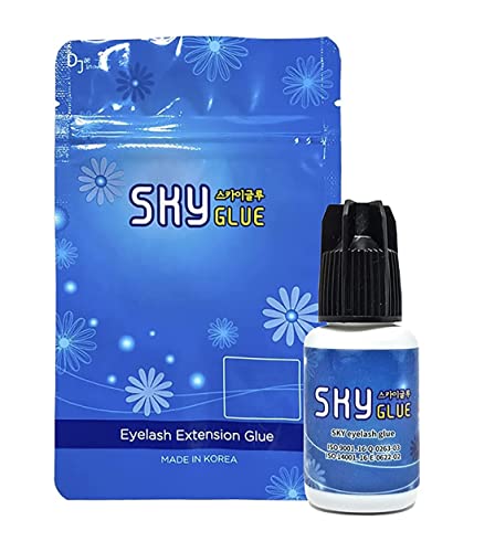Super Strong Sky D Eyelash Extension Glue 5ml - Professional Black Bonding Adhesive for Long Lasting Semi Permanent Individual Lash Extensions - 3-4s Fast Drying / 4-6 Week Retention