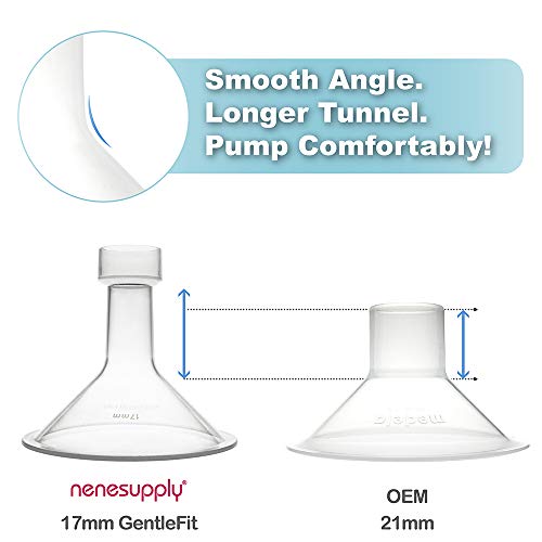 Nenesupply Pump Parts with 17mm Flanges Compatible with Medela Pump in Style Breastpump Not Original Medela Pump Parts Include Compatible Flange Breastshield Connector Valve Membrane Tubing