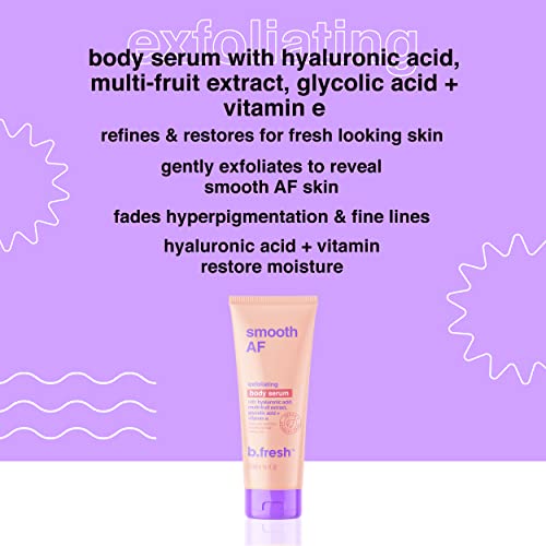 B.TAN Exfoliating Body Lotion | Smoothing Body Serum - Moisturizing & Hydrating, Refines & Restores Skin Texture & Fine Lines, Infused With Hyaluronic Acid + Vitamin E for Ultra Dry Skin, 8 Fl Oz