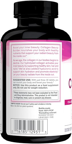 NeoCell Collagen Beauty Builder With Hyaluronic Acid and Biotin, Skin, Hair and Nails Supplement, Includes Antioxidants, Tablet, 150 Count, 1 Bottle