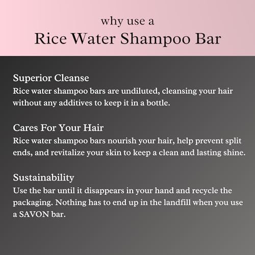 Premium Rice Water Shampoo and Conditioner Bars - Organic, Paraben-Free, for Hair Strengthening | USA | 2pc Set