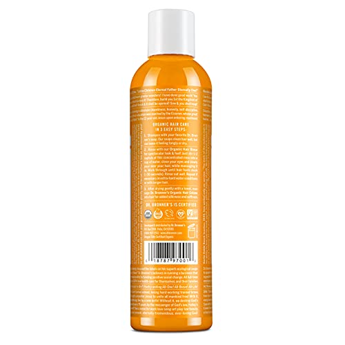 Dr. Bronner's - Organic Hair Rinse (Citrus, 8 Ounce) - Nourishing & Effective, Gentle Conditioning Cleanser for Skin & Hair, No Synthetic Ingredients, Organic Shikakai (2-Pack)