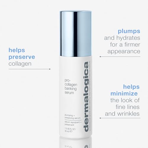 Dermalogica Pro Collagen Banking Serum for Face, Plumping and Preserving Skin's Collagen, Prevent Wrinkles and Fine Lines with Amino Acid, 1 fl oz