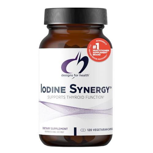 Designs for Health Iodine with Selenium - Iodine Synergy, 10mg Potassium Iodide + 40mcg Selenium (Selenomethionine) Supplement for Thyroid Support - Non-GMO + Gluten-Free (120 Capsules)