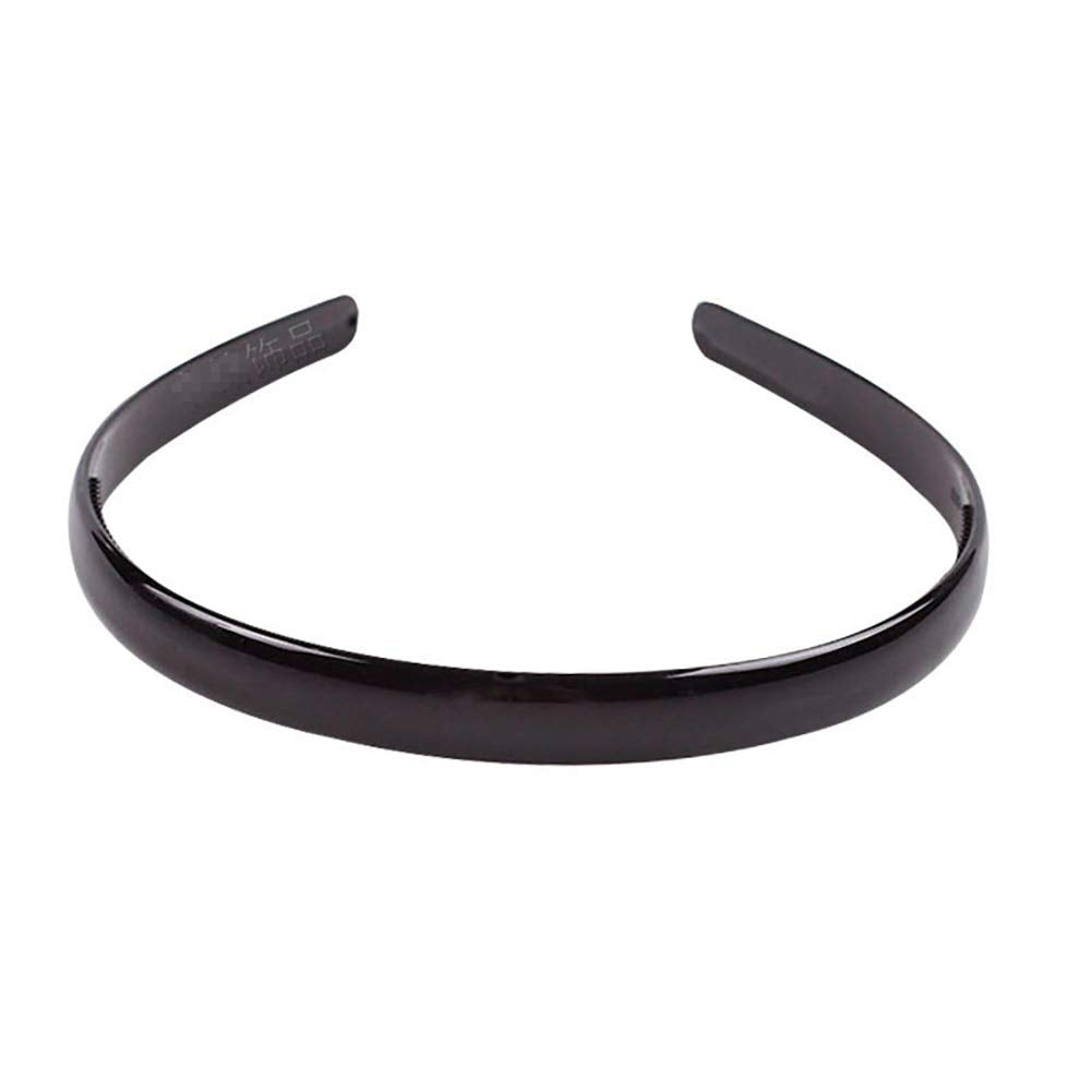 Set of 2 Women Hard Plastic Headband Hair Hoop Black and Brown High-grade Headwear Hairband (Style B#)