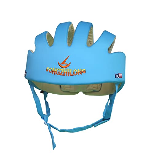 Baby Adjustable Helmet, Kid Soft Cushion Harnesses Cap, Toddler Infant Hat When Learning to Crawl Walk Play (Blue)