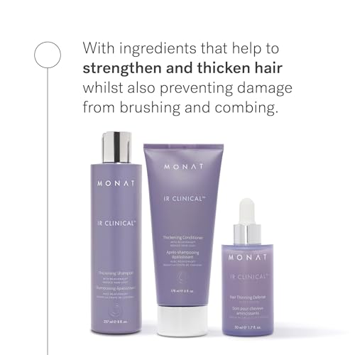 MONAT IR Clinical System – Complete Hair Care Restoration Kit with Thickening Shampoo, Conditioner & Thinning Defense Serum – Strengthens, Protects, & Revives Hair for Thicker, Fuller-Looking Results