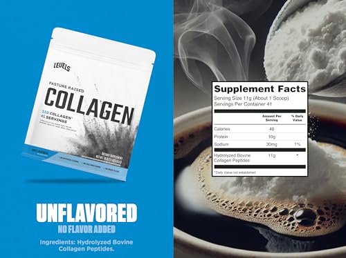 Levels Collagen Peptides, No Artificial Ingredients, 11G of Collagen, Unflavored, 1LB