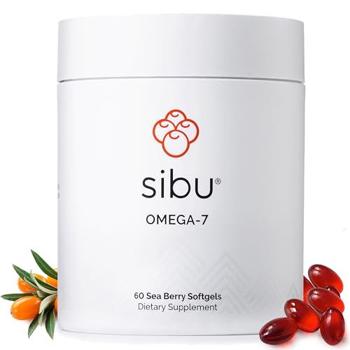 sibu Omega-7 Softgels, Premium Organic Himalayan Sea Buckthorn Oil (60ct, 30 Day Supply) – Supplement for Healthy Skin, Hair, Nails and Dryness