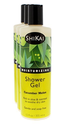 Shikai - Daily Moisturizing Shower Gel, Rich In Aloe Vera Oatmeal That Leaves Skin Noticeably Softer Healthier, Relief For Dry Skin, Gentle Soap-Free Formula (Cucumber Melon, 12 Ounce, Pack Of 3)