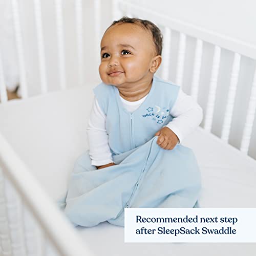 HALO Sleepsack, 100% Cotton Wearable Blanket, Swaddle Transition Sleeping Bag, TOG 0.5, Baby Blue, X-Large