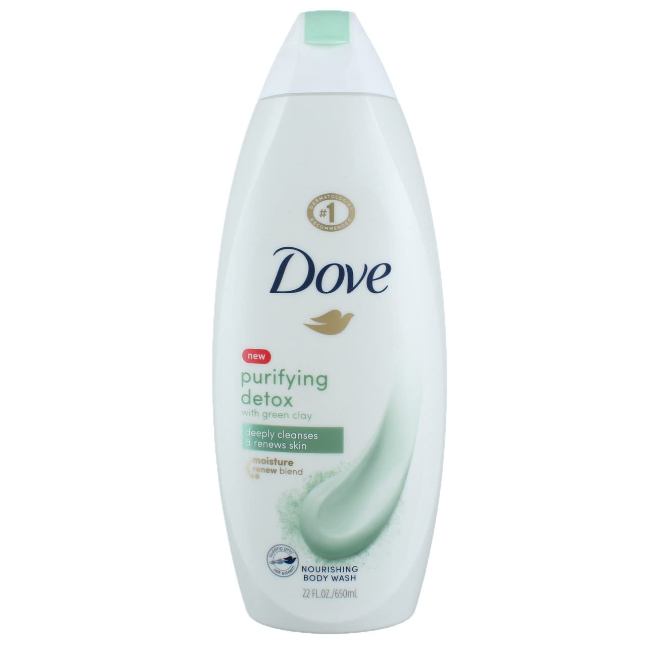 Dove Purifying Detox Body Wash for Dry Skin Green Clay Deeply Cleanse and Renew Skin 22 oz