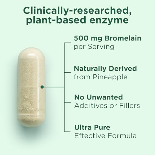 Yuve High Potency Bromelain 500mg 2400GDU Digestive Enzymes - Gut & Joint Health from Pineapple - Helps Digesting Proteins - Plant-Based, Non-GMO, 3rd Party Tested - 120 Capsules