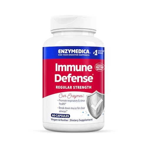 Enzymedica, Immune Defense, Regular Strength, Proteolytic Enzymes for Immune Support, 60 Count