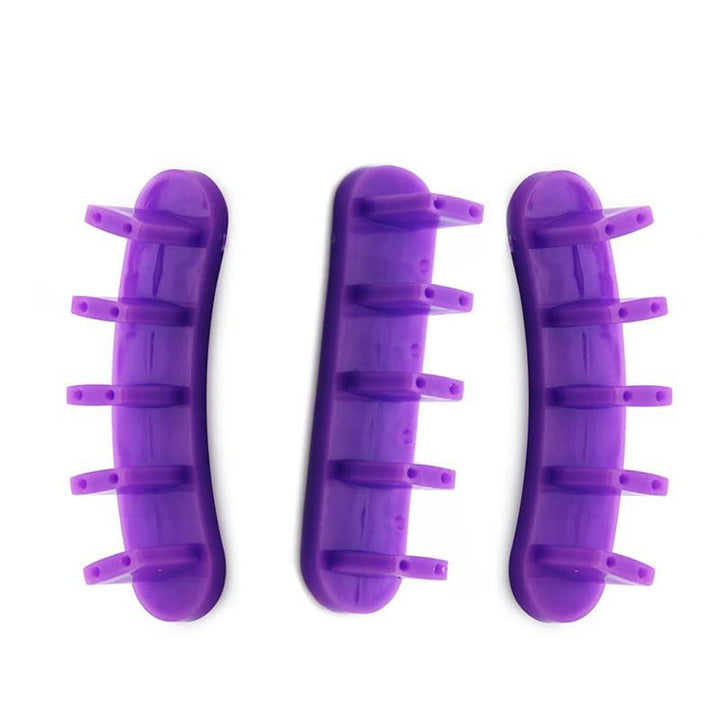 Purple: Rolabling 3Pcs False Nail Art Tips Practice Display Stand Tool for Gel Nail Polish DIY Nail Training Tools (Purple)
