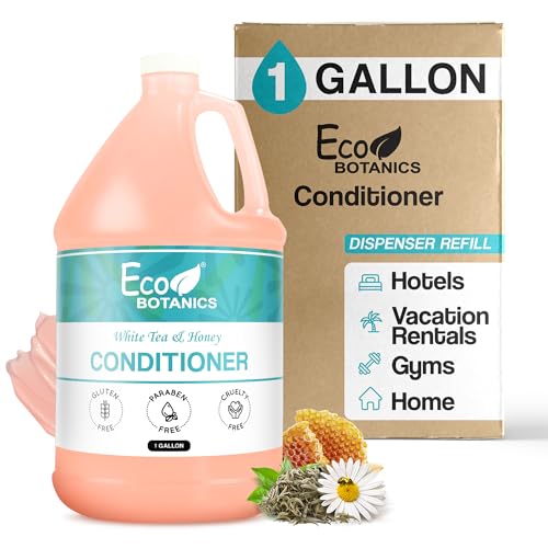 1-Shoppe Terra Pure Eco Botanics Natural Conditioner with Raw Honey & White Tea | Gallon Jug Bulk Toiletries for Airbnb, Vacation Rentals, and Home Bathroom | Refill For Soap Dispensers