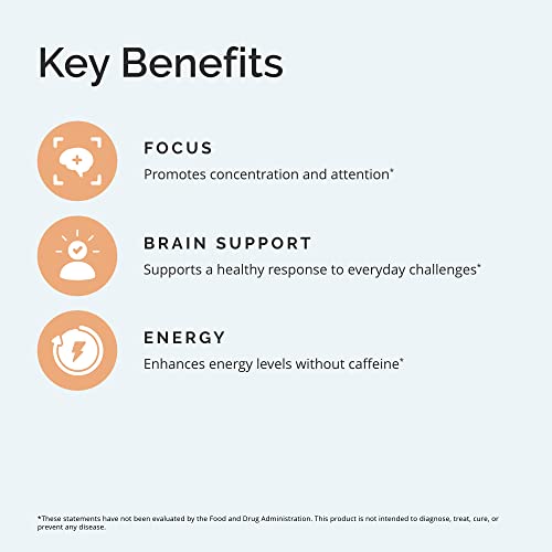 Dr Amen BrainMD Focus & Energy - 120 Capsules - Mental Endurance Booster, Promotes Concentration & Attention - Caffeine Free, Gluten Free - 30 Servings