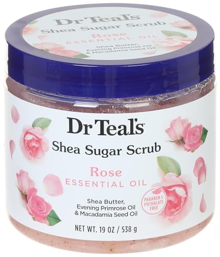 Dr. Teal's Shea Sugar Scrub Rose 19 Ounce Jar