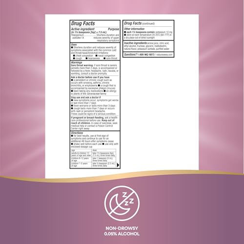 Nature's Way Cold Relief Syrup, Umcka, Shortens Duration & Reduces Severity, Multi-Symptom Cold Relief, Homeopathic, Phenylephrine Free, Non-Drowsy, Cherry Flavored, 8 Fl Oz (Packaging May Vary)