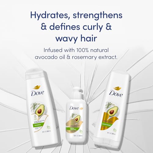 Dove Curly Hair Care Bundle –Curl Definition & Strength Shampoo and Conditioner + Leave-In Conditioner (3 Piece Set)