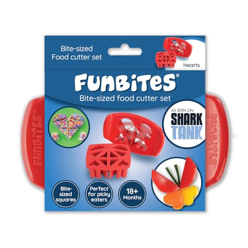 FunBites Food Cutter for Kids, Red Hearts