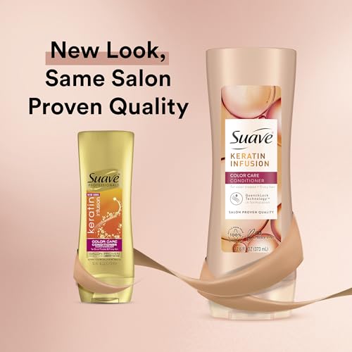 Suave Shampoo and Conditioner Set, Keratin Infusion, Color Care –Keratin Hair Treatment, Detangler & Frizz Control, 12.6 Oz Ea (2 Piece Set)