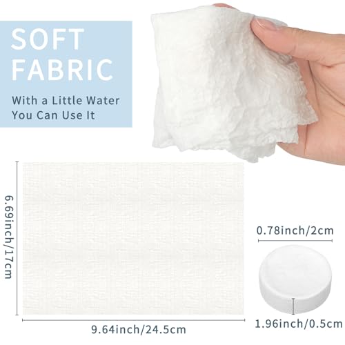 Classycoo Compressed Towel 100 PCS Mini Tablets Disposable Portable Face Towel Cotton Coin Tissue for Travel, Camping, Hiking, Sport,Beauty,Home Hand Wipes, Outdoor Activities (Rose Pink, Thick)