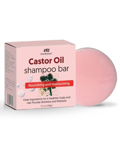 Castor Oil Shampoo Bar for Hair Hydration and Strength - Sulfate-Free, Moisturizing for Dry Hair, All-Natural, Suitable for All Hair Types, Zero-Waste Hair Care Solution, 3.2 oz