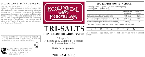 Ecological Formulas Tri Salts Calcium Magnesium Potassium 200 GMS X 2 Bottles Sodium-Free
