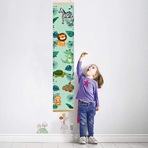 Animals Growth Chart for Kids, Baby Height Chart, Canvas Height Measuring Rulers for Boys Girls (Animals 5)