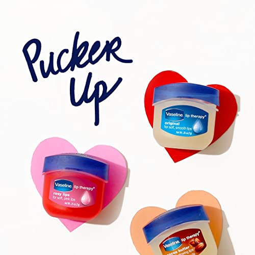 Vaseline Lip Therapy Original 4-Pack – Moisturizing Lip Balm for Very Dry Lips in Mini Jars, 0.25 Oz Ea