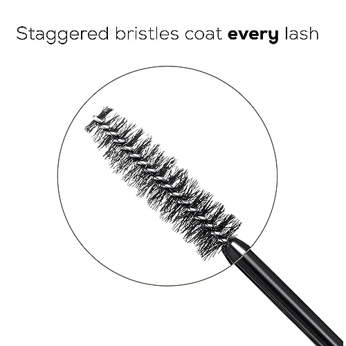 bareMinerals Lashtopia Mega Volume Mineral-Based Black Mascara, 10X More Volume, Whipped Mousse-Like Formula, Fanned-Out Fullness, Nourishes & Conditions Lashes, Clump- & Flake-Resistant, Vegan