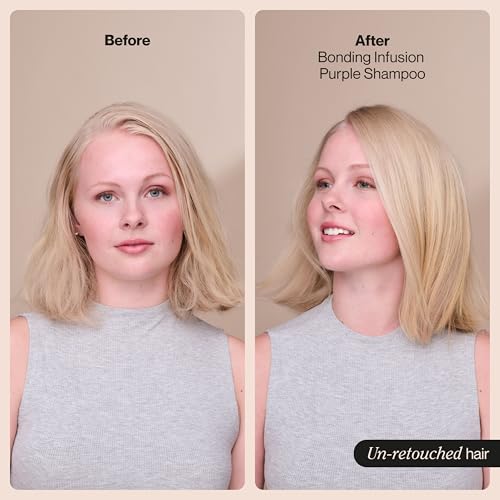 Suave Bonding Infusion Purple Toning Shampoo, for Neutralizing Brassy Tones in Blonde or Gray Hair & Repairing Broken Hair Bonds, 28oz Pump, 4 Pack