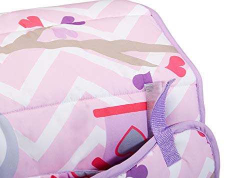 EVERYDAY KIDS Nap Mat with Removable Pillow - Sweet Owls - Carry Handle with Straps Closure, Rollup Design, Soft Microfiber for Preschool, Daycare, Travel Sleeping Bag - Ages 3-6 Years