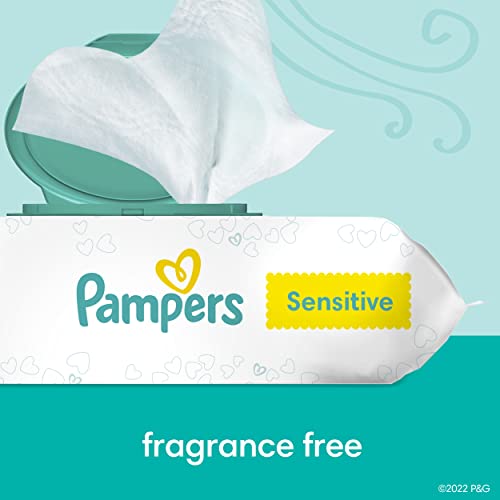 Pampers Baby Wipes Sensitive Perfume Free 1X Pop-Top Pack 56 Count