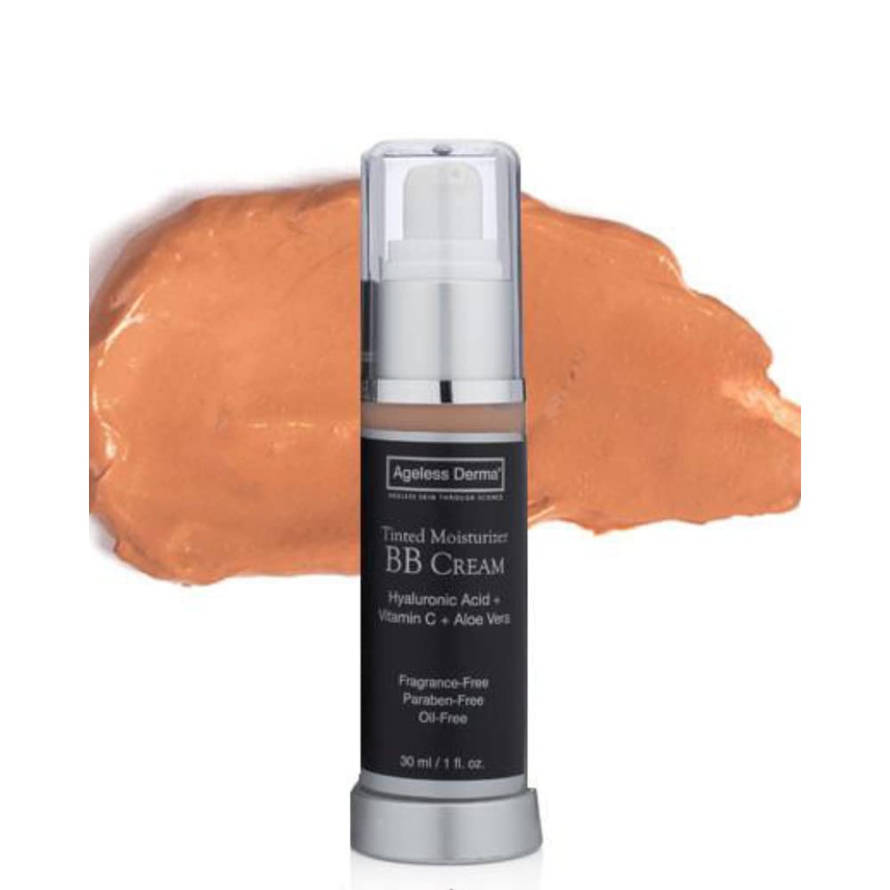 Ageless Derma Bb Cream Tinted Moisturizer Medium With Hyaluronic Acid And Vitamin C