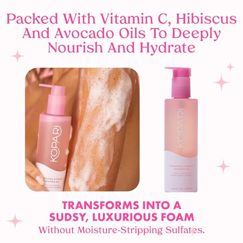 Kopari Sudsy Shower Oil - Skin Cleansing, Moisture Locking, Skin Hydrating Shower Oil (8.4oz)