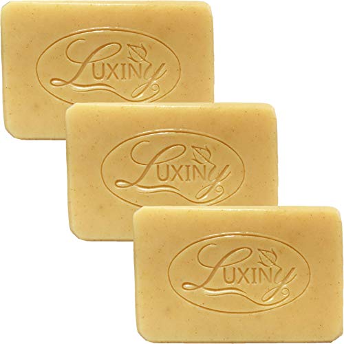 Natural Soap Bar, Luxiny Lemon Drop Handmade Body Soap with Lemongrass and Litsea Essential Oil is a Palm Oil Free Bath Soap Bar Vegan Castile Soap for All Skin Types Including Sensitive Skin (3 Pack)