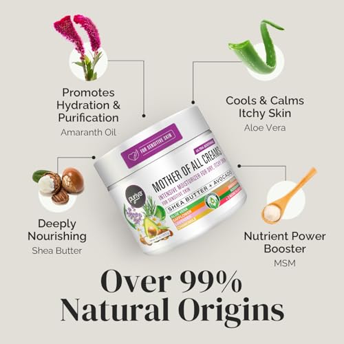Puriya Intensive Moisturizer with Honey, Shea Butter, Hydrating, Soothing for Dry, Irritated, Sensitive Skin, Daily Multi Purpose Cream for Hands, Body, Long Lasting, Plant Based Mother of All Creams