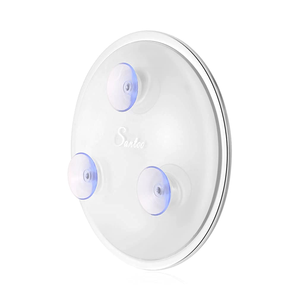 SANTOO 20X Magnifying Mirror with 3 Mounting Suction Cups Used for - Pluck Eyebrows - Tweezing - Blackhead Removal - See Details Clearly – Easy Mounting Makeup Mirror - 6 Inch Round