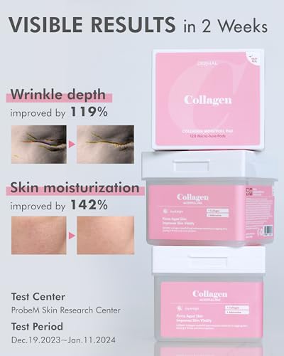 DERMAL Collagen Moistfull Toner Pad - Korean Toner Pad for Elasticity & Wrinkle Improvement with Peptides - Travel Kit 12 Pads, 3 Pack (Total 36 Pads)