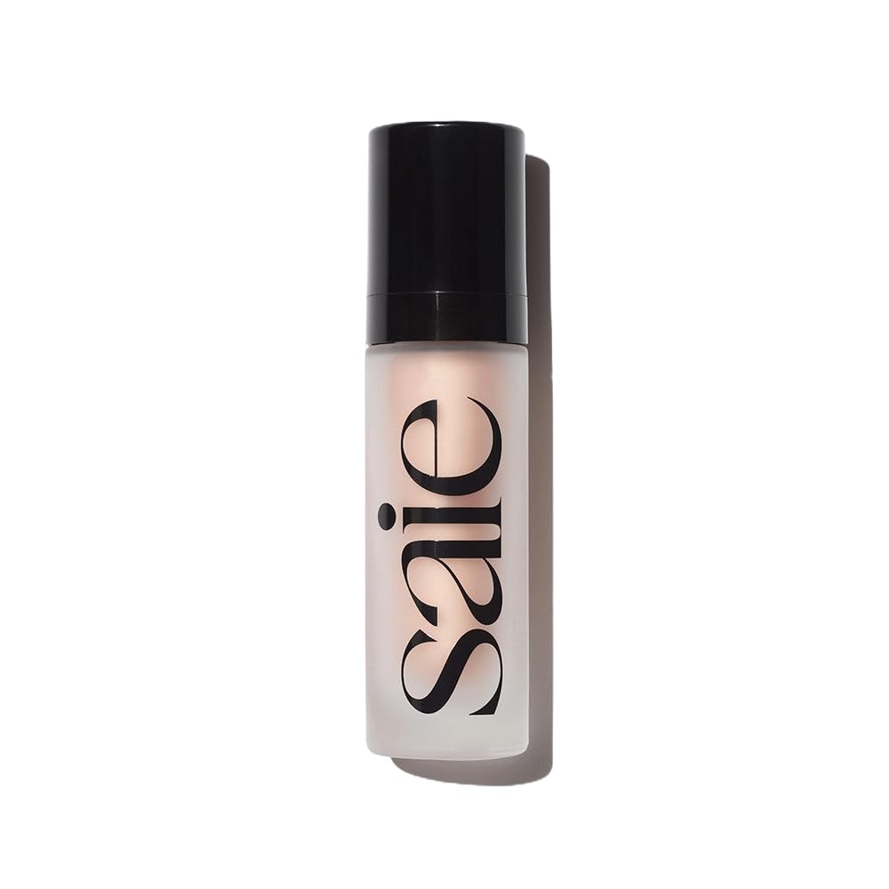 Saie Glowy Super Gel Lightweight Illuminator - Luminizer and Makeup Primer for Glowing Skin - Enriched with Vitamin C + Hydrating Squalane Oil - Warmglow (1 oz)