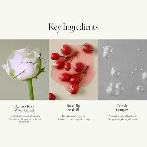 ANILLO Rosy Night Repair Hair Essence with Damask Rose Extract, Rosehip Oil, Peptide Complex for Dry, Damaged, Frizzy Hair - Musky Floral Scent, Vegan, Paraben-Free 50ml / 1.69 fl. Oz